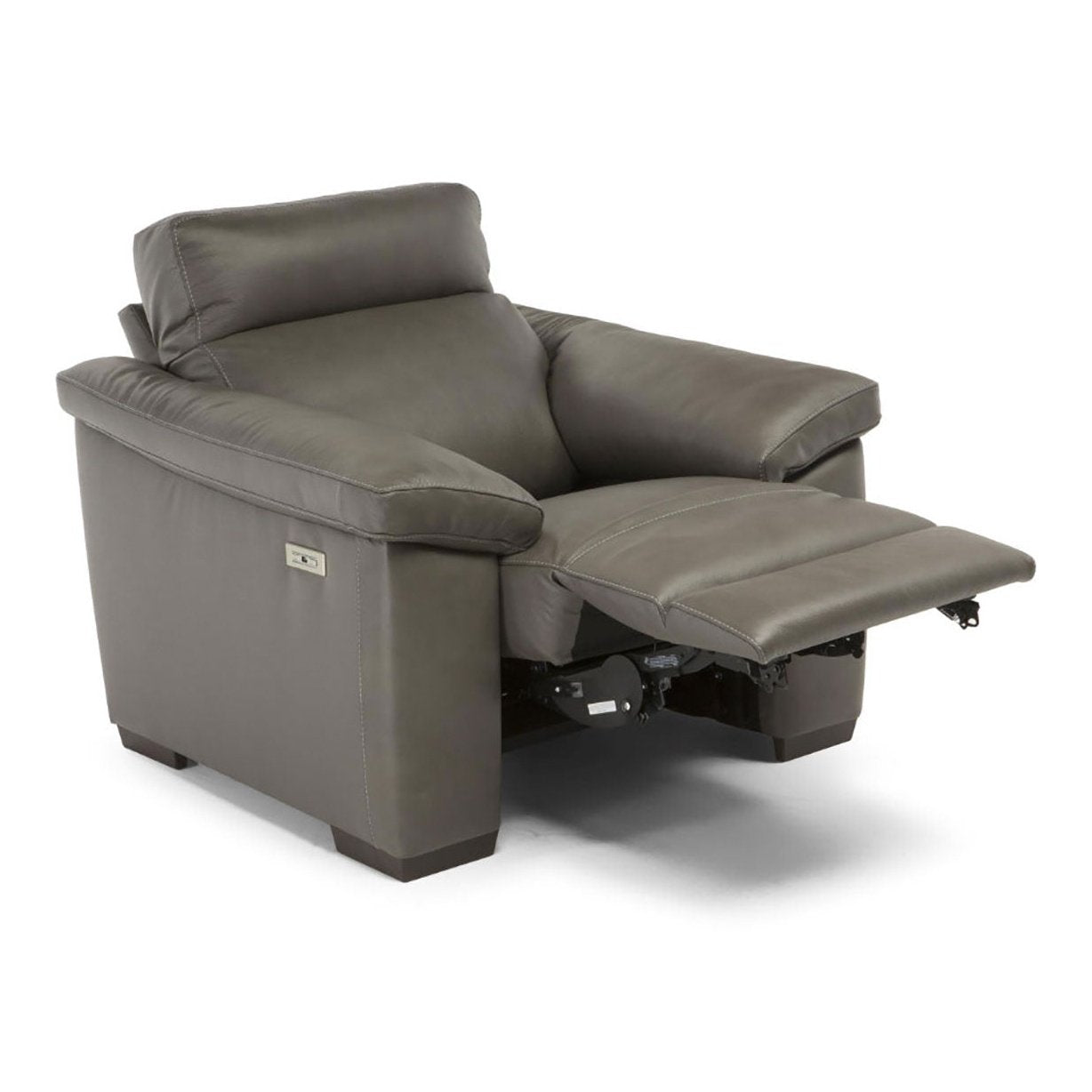 Dark grey leather online chair