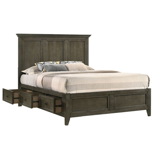 SAN MATEO GREY KING BED WITH STORAGE