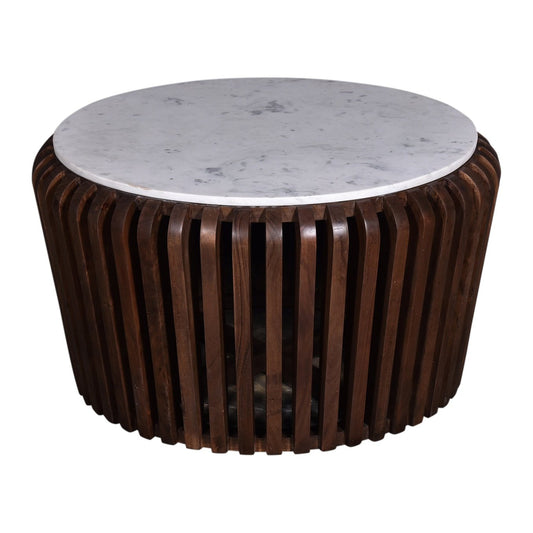 ROUND MARBLE TOP COCKTAIL TABLE