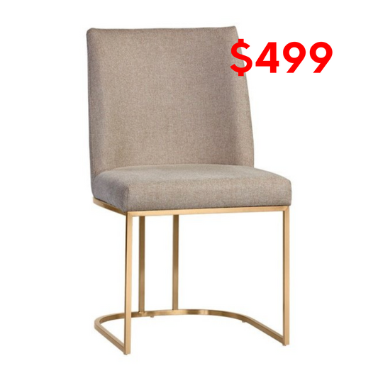 RAYLA OYSTER & GOLD DINING CHAIR