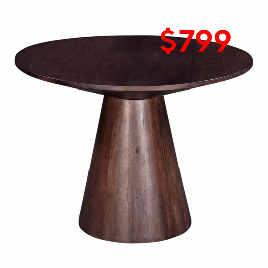 ROUND DARK BROWN DINING TABLE