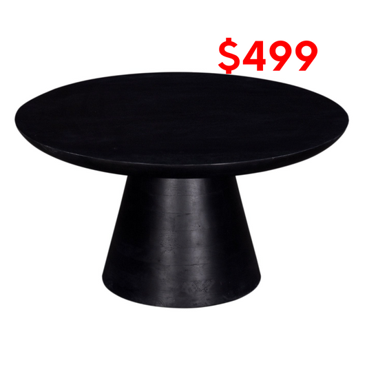 ROUND BLACK COCKTAIL TABLE