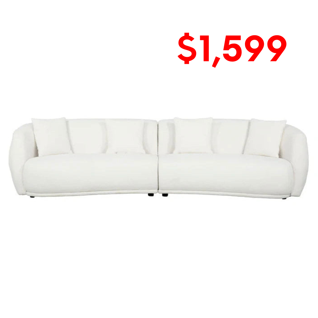 DIANA WHITE 2 PIECE SOFA