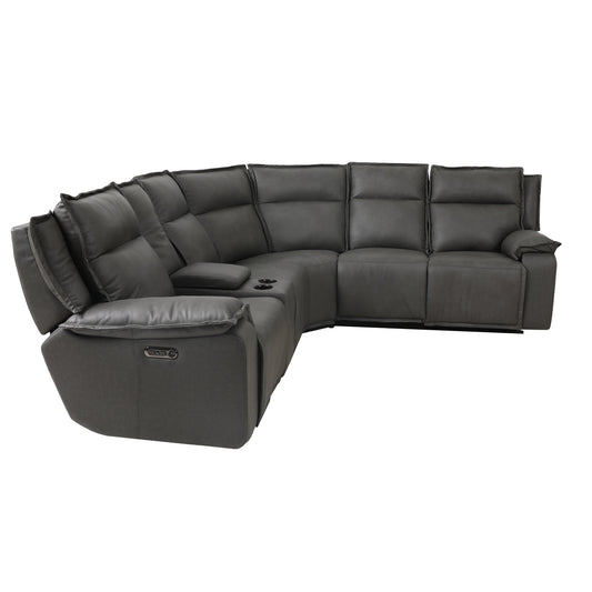 GREY FUTURA LEATHER SECTIONAL