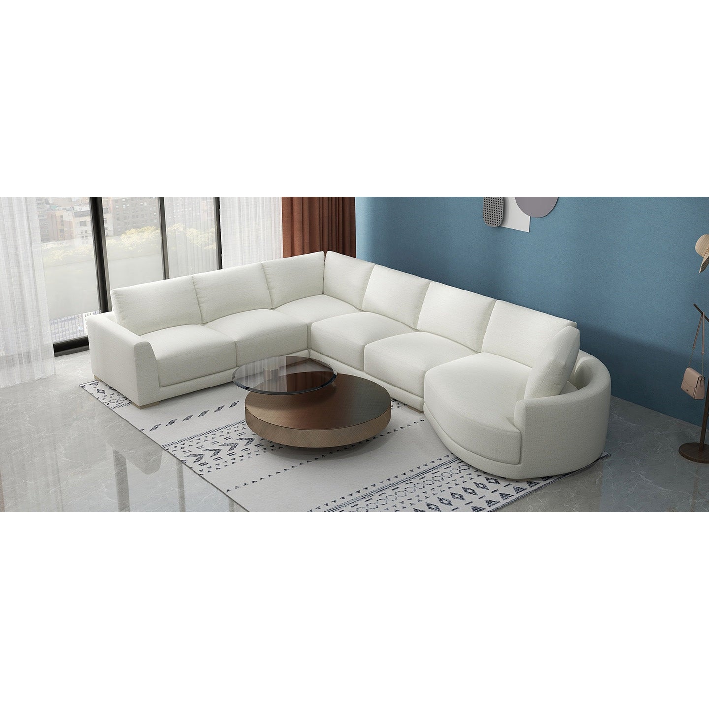 4PC. MARINO PEARL FABRIC SECTIONAL