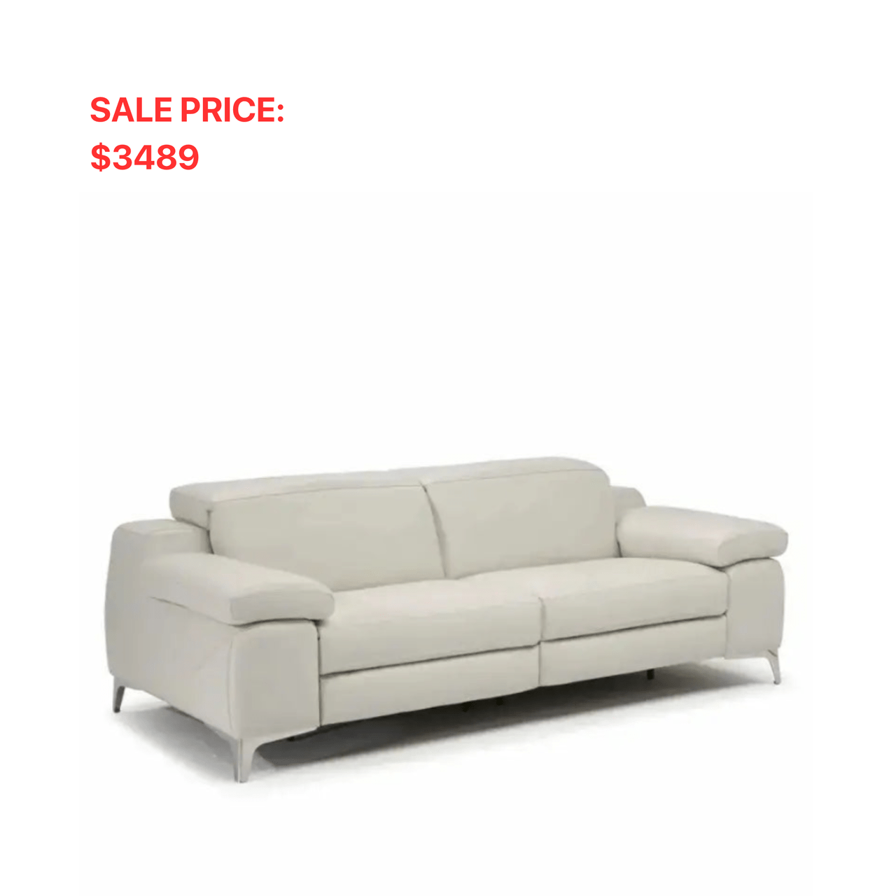 DUCA LIGHT GREY FABRIC SOFA