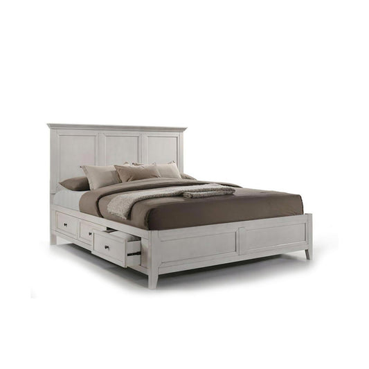 SAN MATEO WHITE QUEEN BED WITH STORAGE